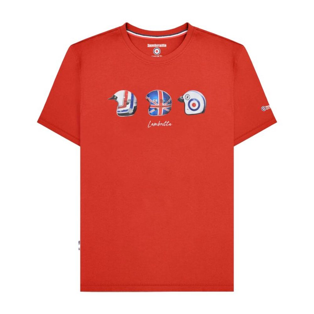 Lambretta Mens SS25 Helmet T-Shirt / Red